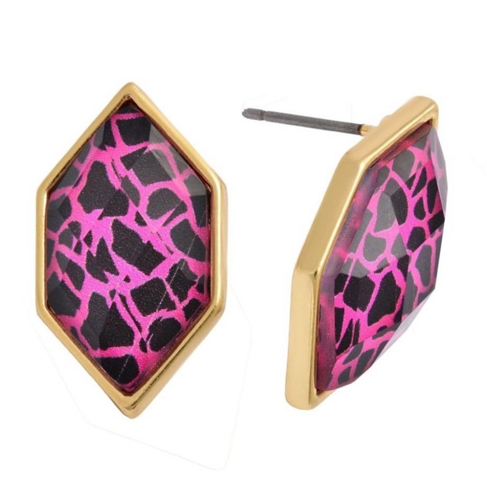 Geometric animal print earrings